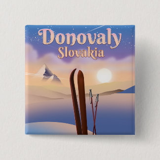Donovaly Slovakia Ski poster. 15 Cm Square Badge