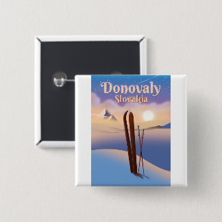 Donovaly Slovakia Ski poster. 15 Cm Square Badge