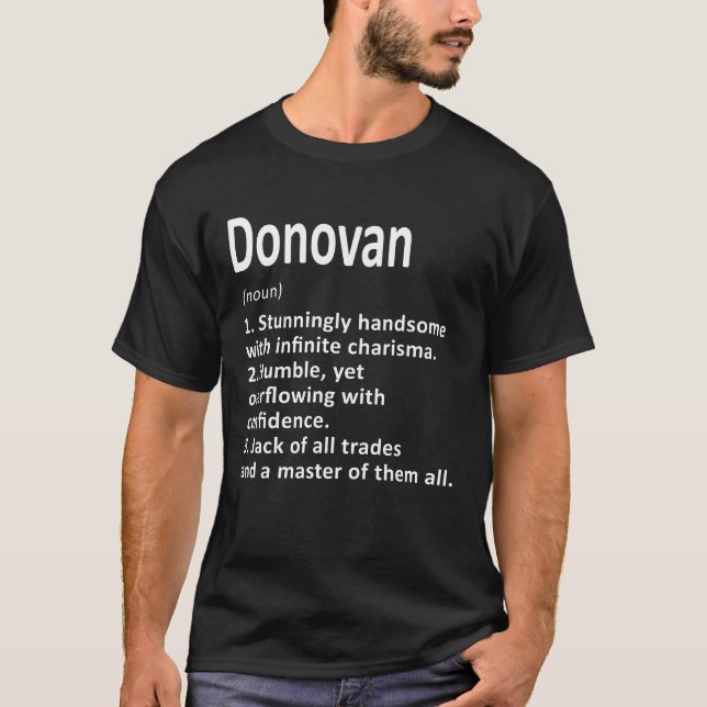 Donovan Definition Personalised Name Funny Birthda T-Shirt (Front)