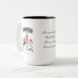 Donovan Family Crest, Translation & Meaning Two-Tone Coffee Mug