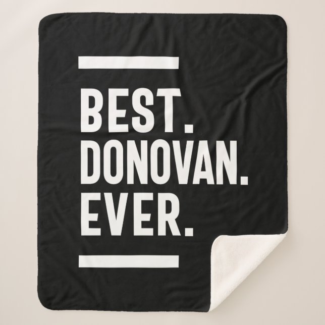 Donovan Personalised Name Birthday Gift Sherpa Blanket (Front)
