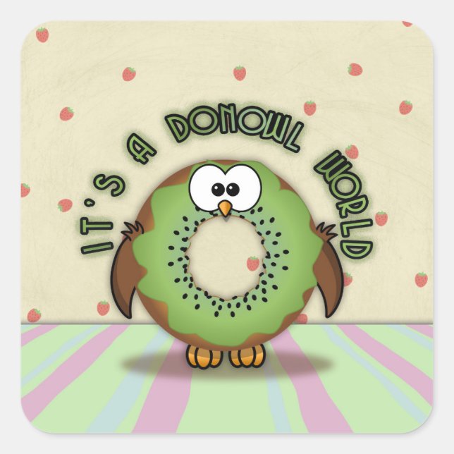 donowl kiwi - square sticker (Front)