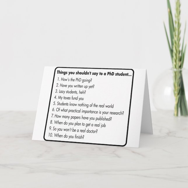 Don't ask a PhD Card (Front)
