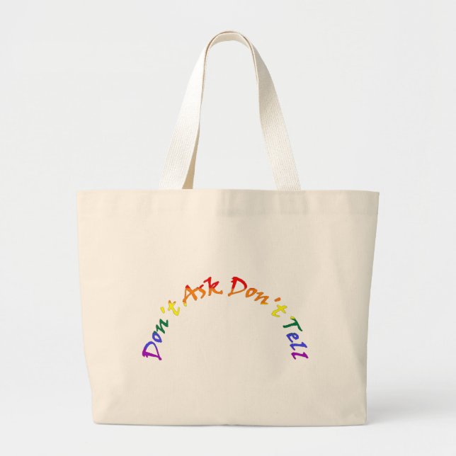 Don't Ask Don't Tell Large Tote Bag (Front)