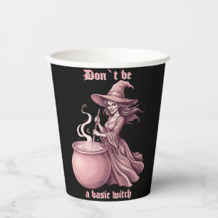 Don't Be A Basic Witch Sassy Vintage Pink Potion Paper Cups
