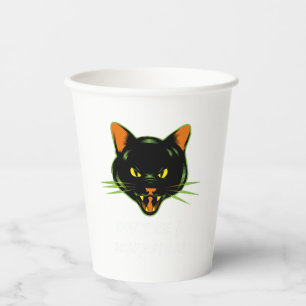 Dont Be A Scaredy Cat Funny Halloween Cat Evil Cat Paper Cups