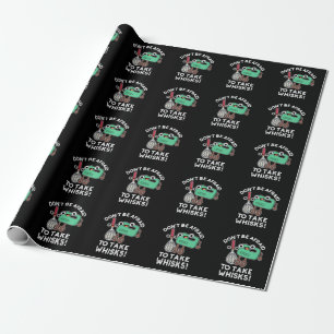 Don't Be Afraid To Take Whisks Baking Pun Dark BG Wrapping Paper
