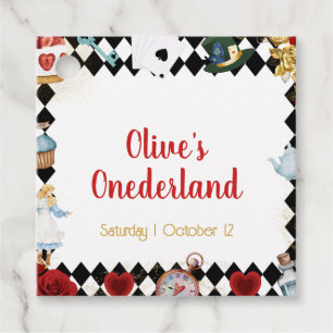 "Don't Be Late" Alice in ONEderland First Birthday Favour Tags
