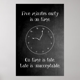 Don't Be Late! Classroom Poster