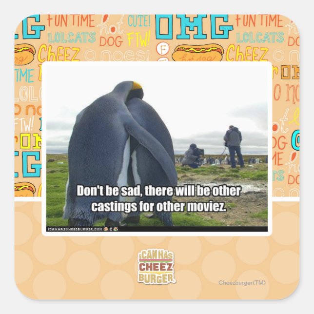 Don't be Sad Square Sticker (Front)