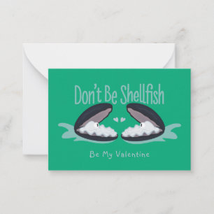 Don't Be Shellfish Oysters Kids Valentine Card