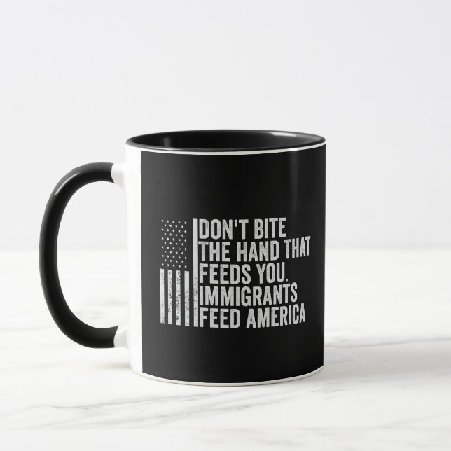Don't Bite the Hand That Feeds You American Mug (Left)