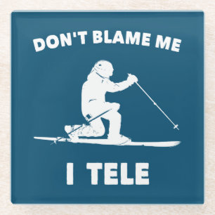 Don't Blame Me I Tele Glass Coaster
