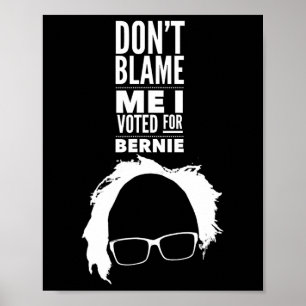 Don't Blame Me I Voted For Bernie Sanders Presiden Poster