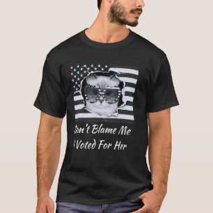 Don't Blame Me I Voted For Her American Flag Cat D T-Shirt