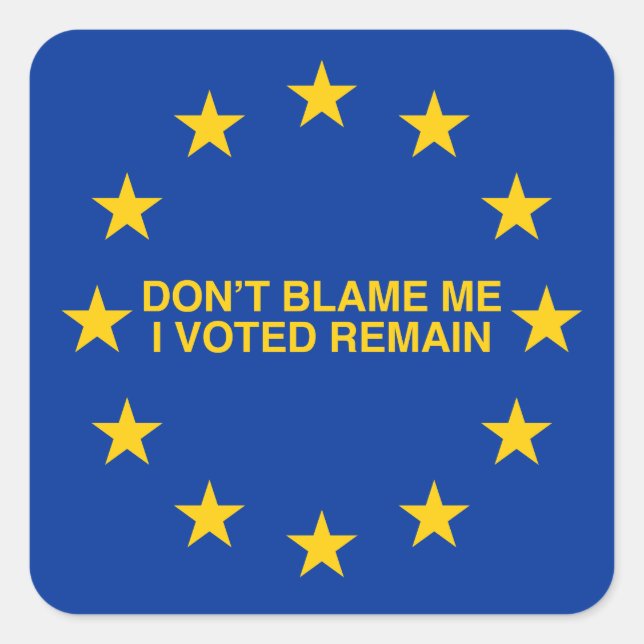 Don't blame me, I voted for Remain Square Sticker (Front)
