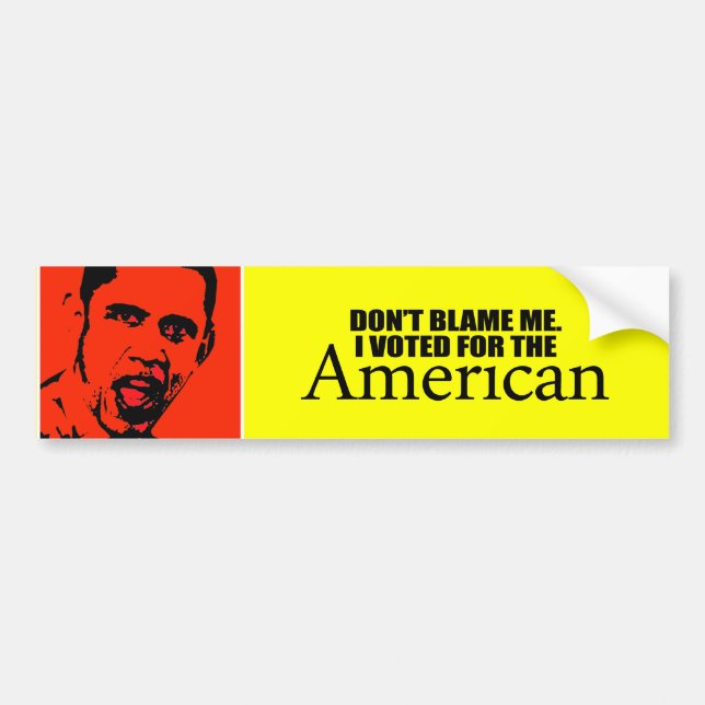 Don't blame me I voted for the American Bumper Sticker (Front)
