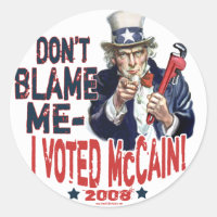 Don't Blame me, I Voted McCain Gear