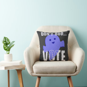 Don't Boo Vote Black & Blue Throw Pillow