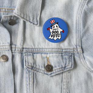 Don't Boo, Vote! Fun Political Halloween Mashup 6 Cm Round Badge