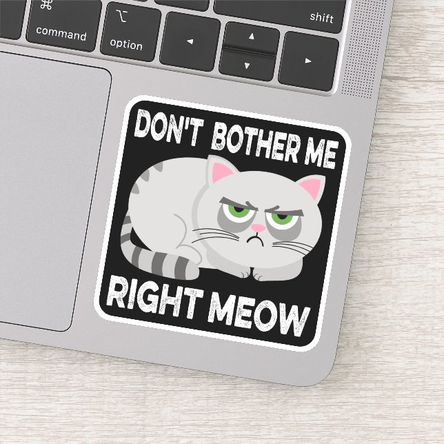 DON'T BOTHER ME RIGHT MEOW - Funny Lazy Cat Sticke (Detail)