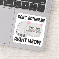 DON'T BOTHER ME RIGHT MEOW - Funny Lazy Cat Sticke