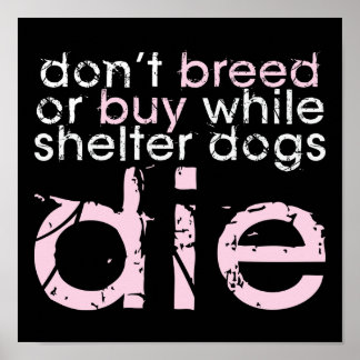 Don't Breed Or Buy (Dark) Poster
