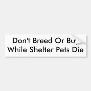 Don't Breed Or BuyWhile Shelter Pets Die Bumper Sticker