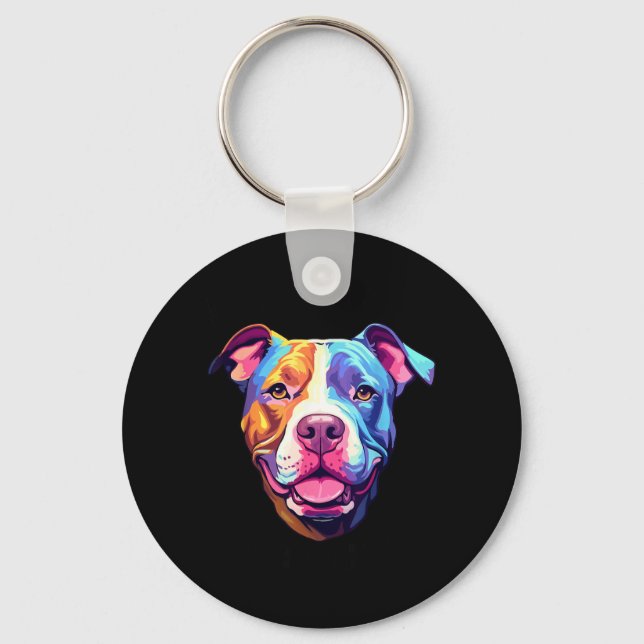 Dont Bully My Bread Pit Bull Colours Key Ring (Front)