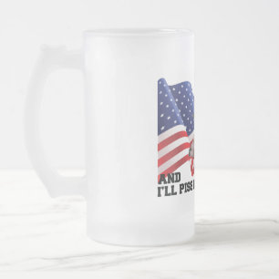 Don't burn my flag  frosted glass beer mug