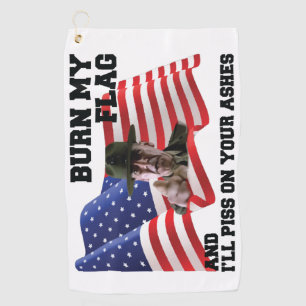 Don't burn my flag golf towel