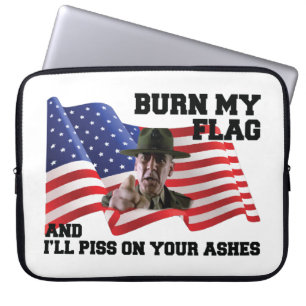 Don't burn my flag laptop sleeve
