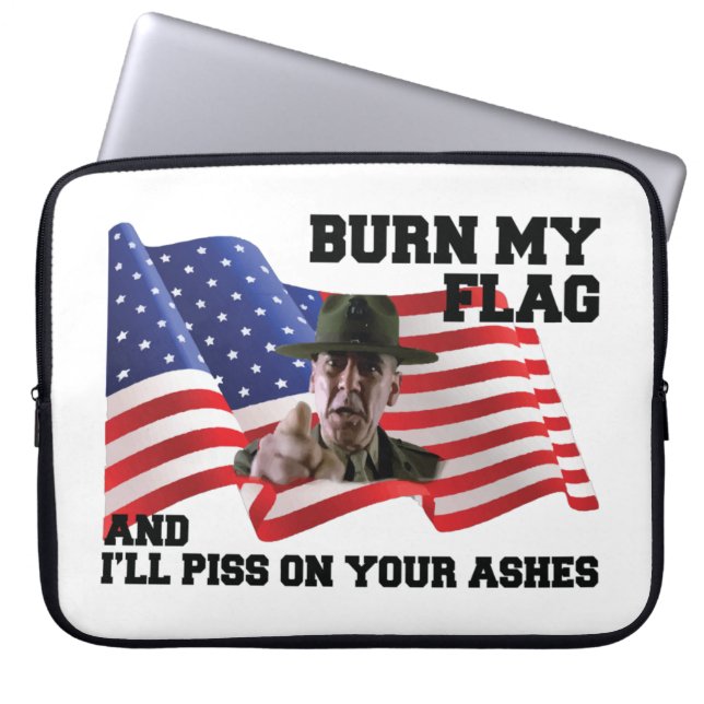 Don't burn my flag laptop sleeve (Front)