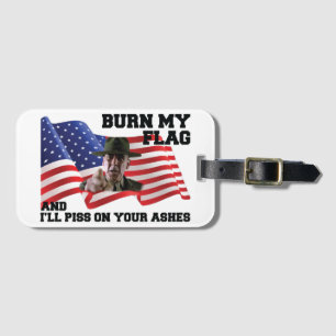Don't burn my flag luggage tag