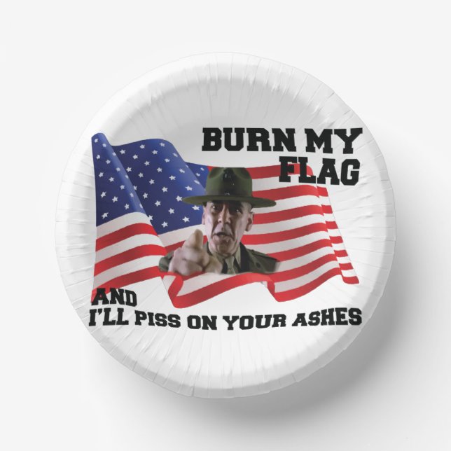 Don't burn my flag  paper plate (Front)