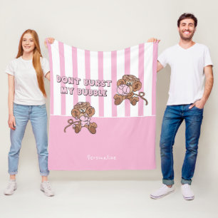 Don't Burst My Bubble - Monkeys Fleece Blanket
