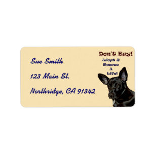 Don't Buy! Adopt Animal Avery Label