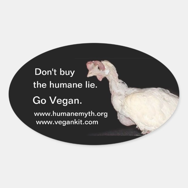 Don't by the humane lie (eggs) oval sticker (Front)