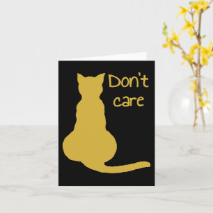 Dont Care Cat Quote Cartoon Vector Cut Out Card