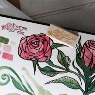 Don't chase attract butterfly rose art rubber stamp