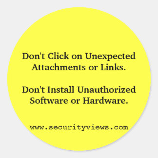 Don't Click! Classic Round Sticker