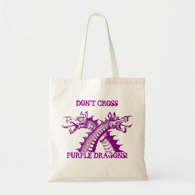 DON'T CROSS PURPLE DRAGONS TOTE ~ MARTIAL ARTS! BAG (Front)