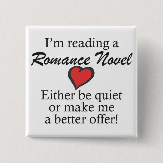 "Don't disturb me, I'm reading" button. 15 Cm Square Badge