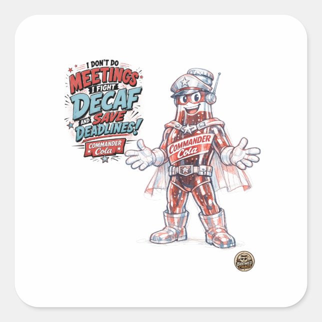 Don't Do Meetings, I Fight Decaf  Square Sticker (Front)