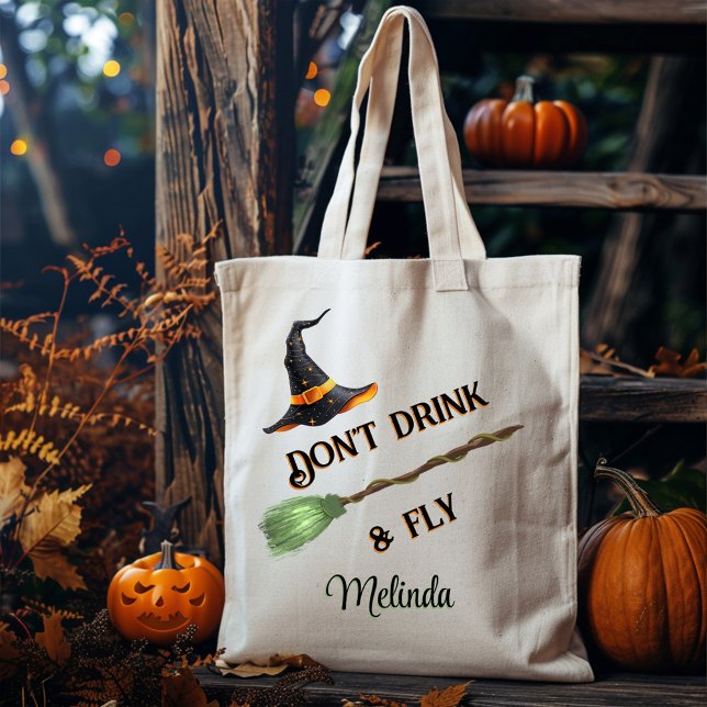 Don't Drink & Fly Witch Tote Bag (Creator Uploaded)