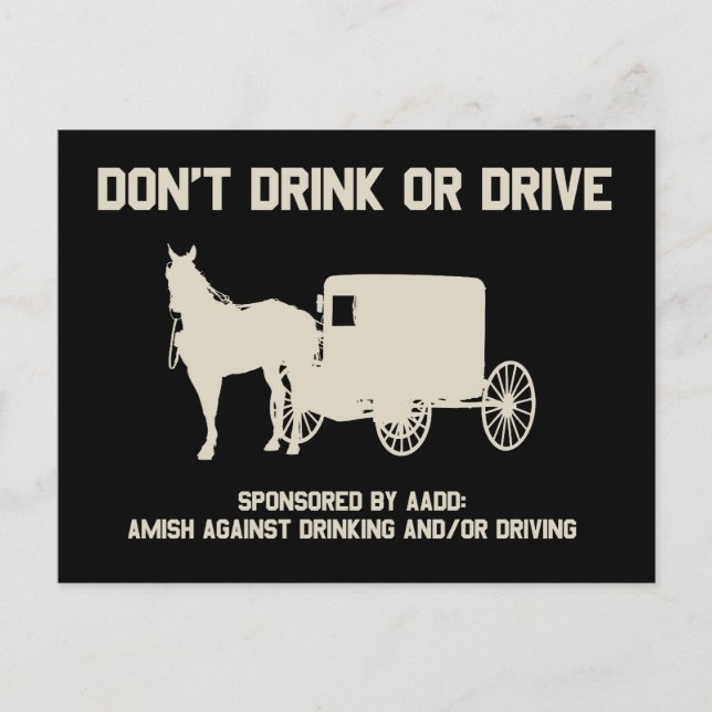dont drink or drive postcard (Front)