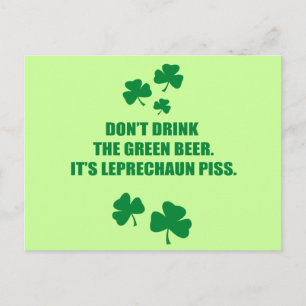 DON'T DRINK THE GREEN BEER POSTCARD