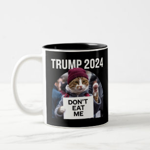 Don't Eat Me Cats For Trump 2024  Two-Tone Coffee Mug