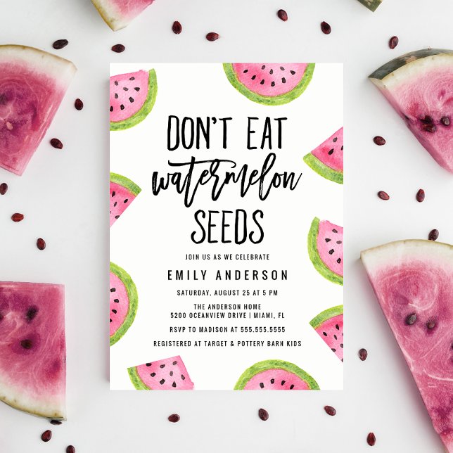Don't Eat Watermelon Seeds Baby Shower Invitation (Creator Uploaded)