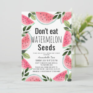 Don't Eat Watermelon Seeds Virtual Baby Shower Invitation